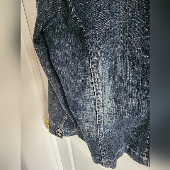 Contrast Y2K 1990s Jean Blazer with Front Pockets XL - Picture 4 of 6